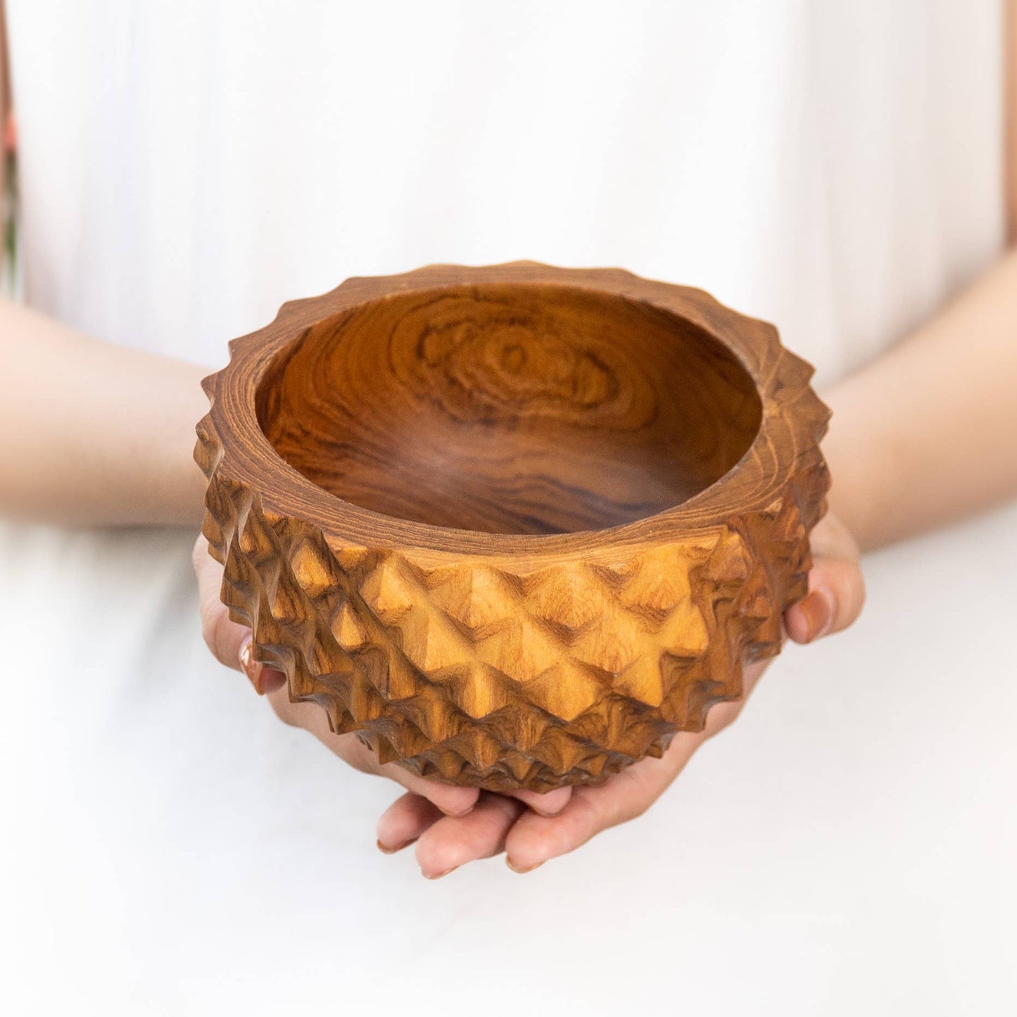 Pineapple Teak Wood Bowl