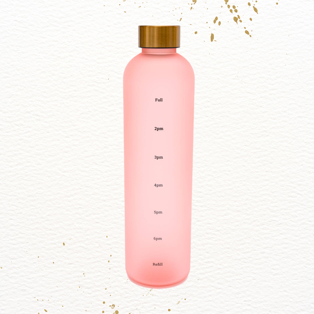 Sippin' Pretty 32 oz Translucent Water Bottle in Pink & Gold