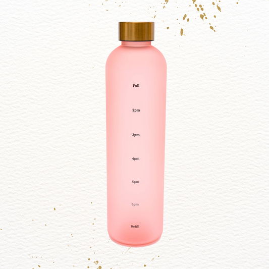 Sippin' Pretty 32 oz Translucent Water Bottle in Pink & Gold