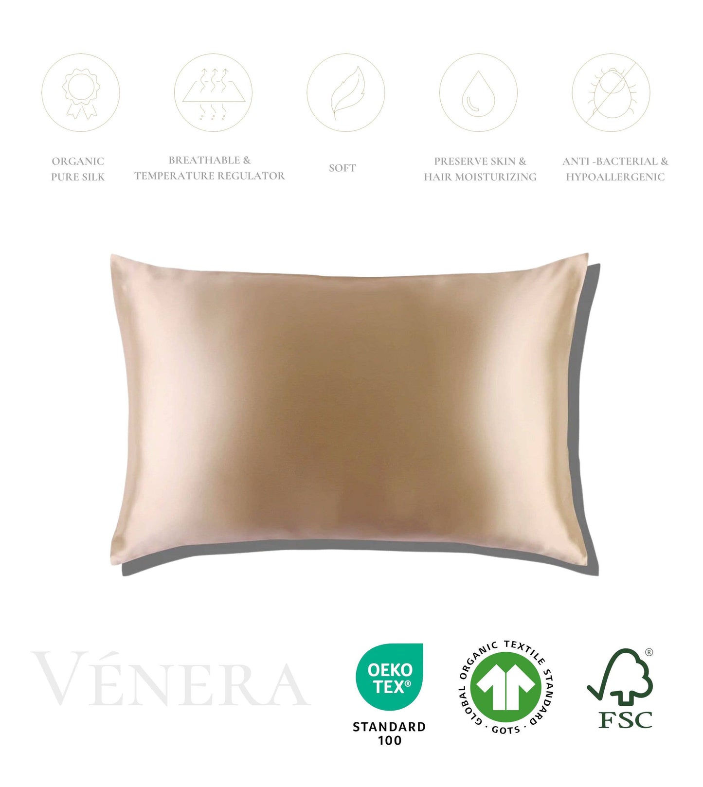 100% Organic Pure Silk Pillowcase