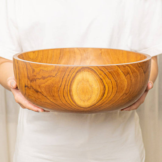 Classic Teak Wood Salad Serving Bowl