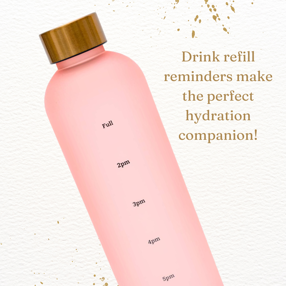 Sippin' Pretty 32 oz Translucent Water Bottle in Pink & Gold