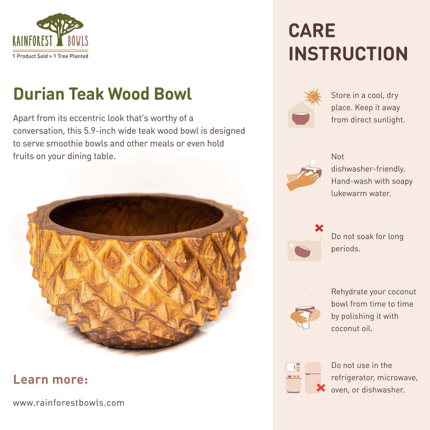 Pineapple Teak Wood Bowl