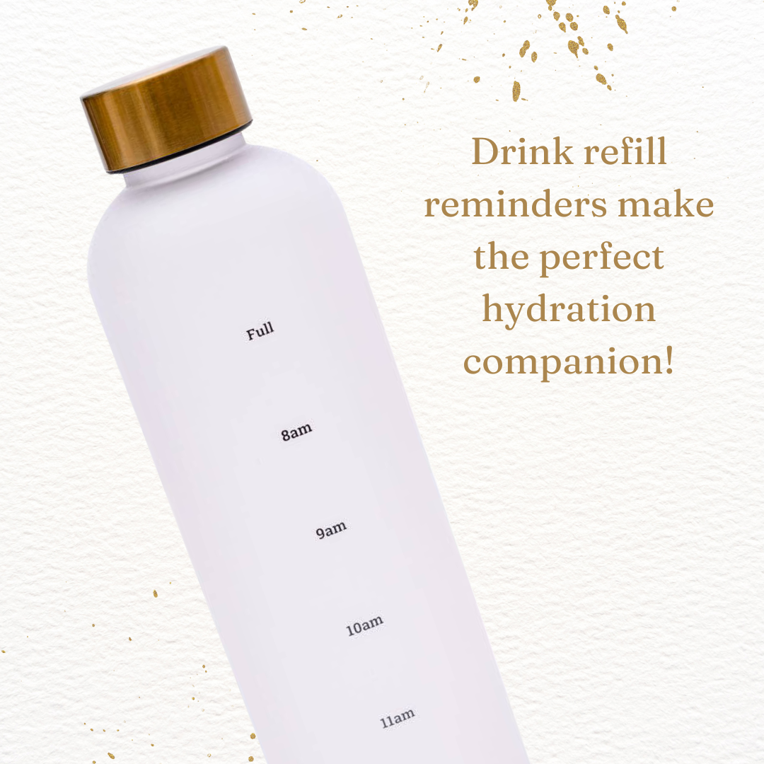 Sippin' Pretty 32 oz Translucent Water Bottle | White & Gold