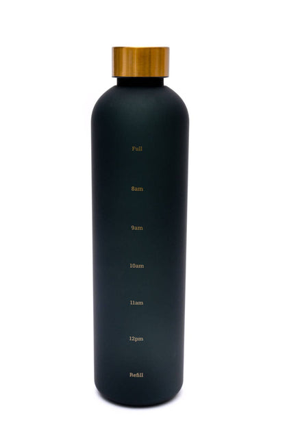 Sippin' Pretty 32 oz Translucent Water Bottle | Black & Gold