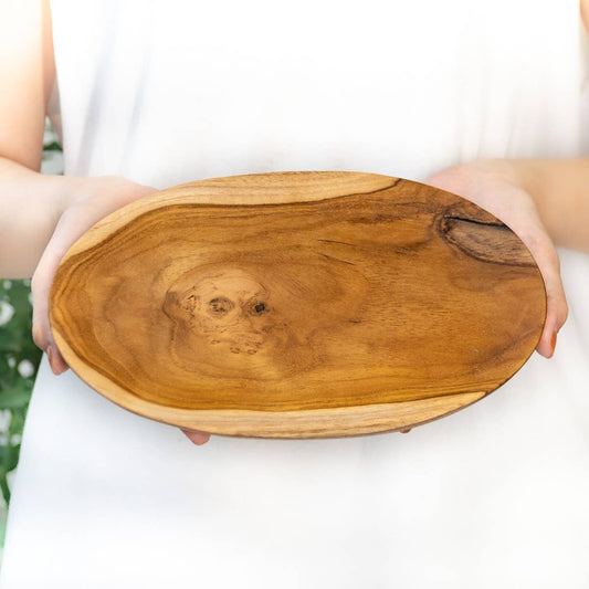 Oval Teak Wood Plate